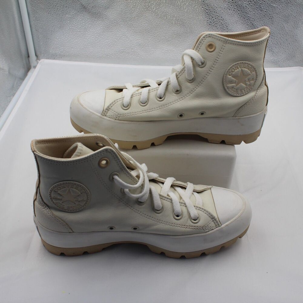 Converse Chuck Taylor All Star Lugged High Egret Leather Womens Size 8 573076C